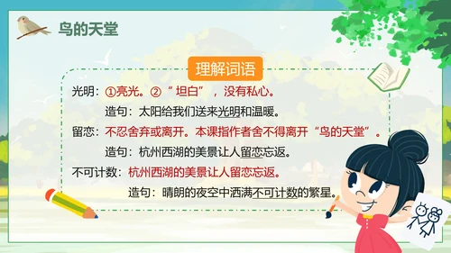 人教版语文四年级上册鸟的天堂课件PPT模板