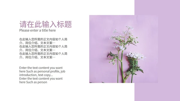 紫色唯美小清新总结汇报PPT模板
