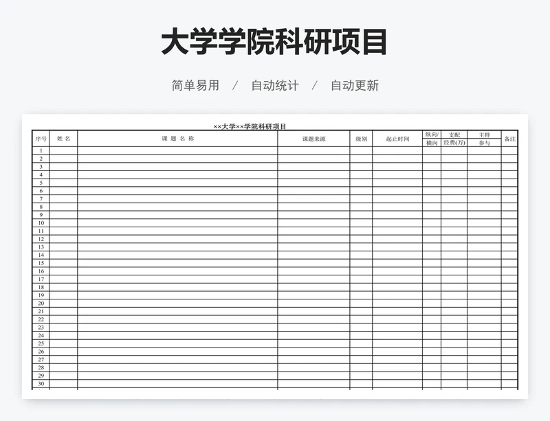 大学学院科研项目