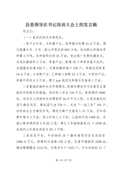 县委领导在书记培训大会上的发言稿.docx