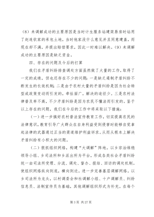 乡镇热点难点矛盾纠纷排查汇报_1.docx