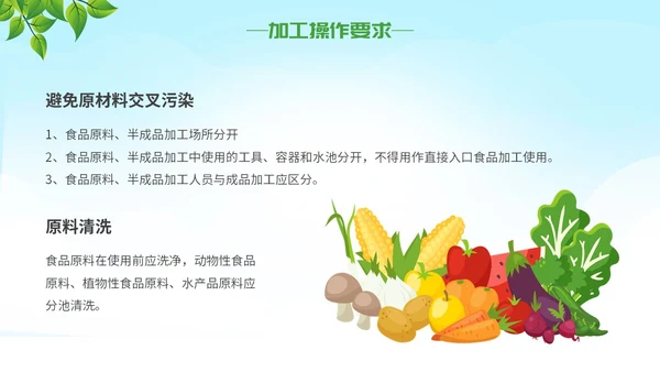 绿色大气插画食品安全两个责任主题PPT模板