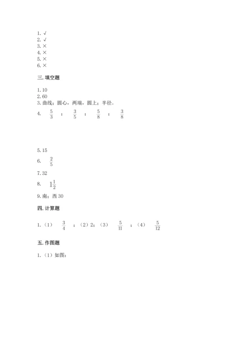 人教版六年级上册数学期末测试卷附答案（预热题）.docx