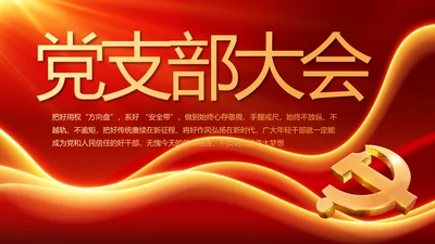 党支部党员大会年终工作总结动态PPT
