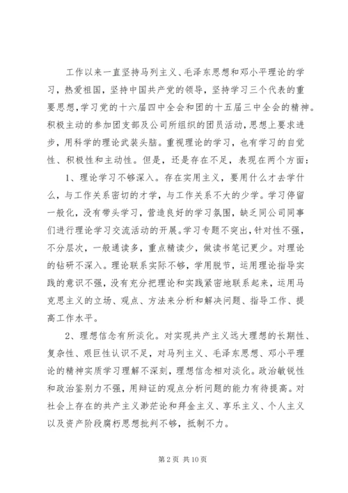 优秀共青团员自我评价范文5篇.docx