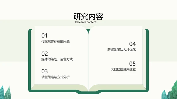 小清新绿色传统媒体转型策略分析校园答辩PPT