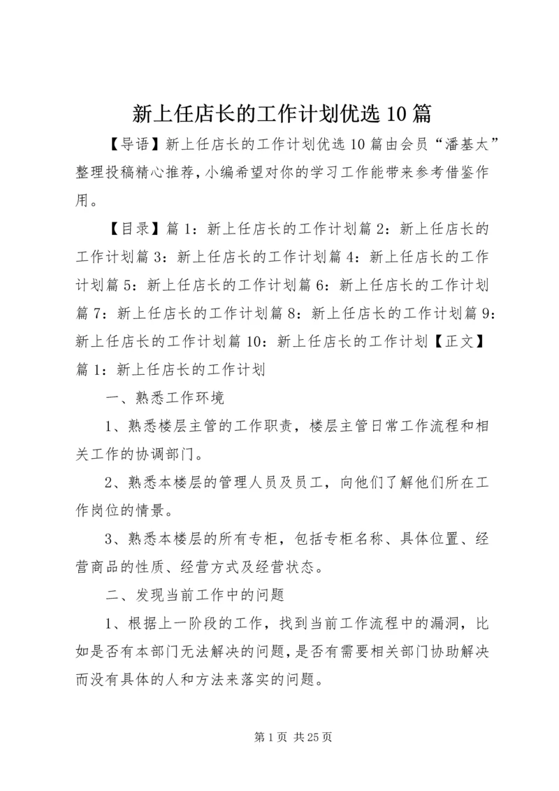 新上任店长的工作计划优选10篇.docx