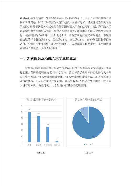 大学生外卖情况市场调查报告书