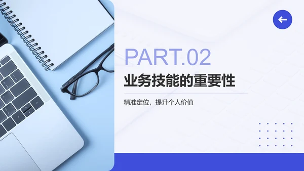 蓝色简约风业务技能提升分享会PPT模板