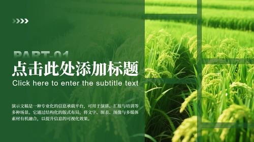 绿色渐变简约风三下乡社会实践纪实PPT模板