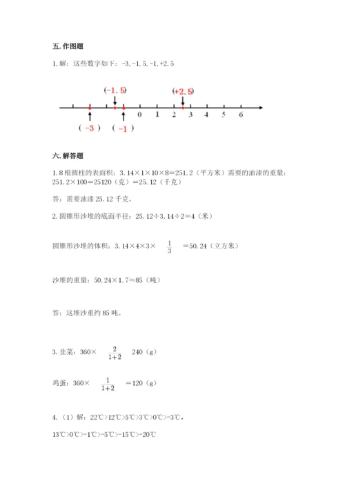 沪教版小学六年级下册数学期末综合素养测试卷精品【考点梳理】.docx