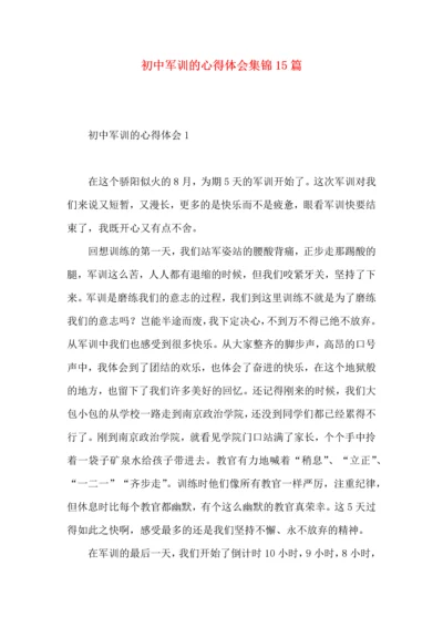 初中军训的心得体会集锦15篇.docx