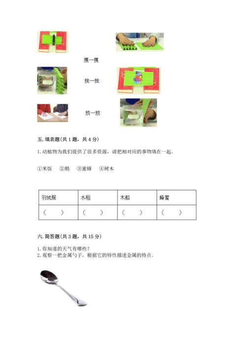 教科版二年级上册科学期末测试卷精品【完整版】.docx