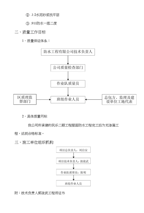 民乐二期多层防水施工方案