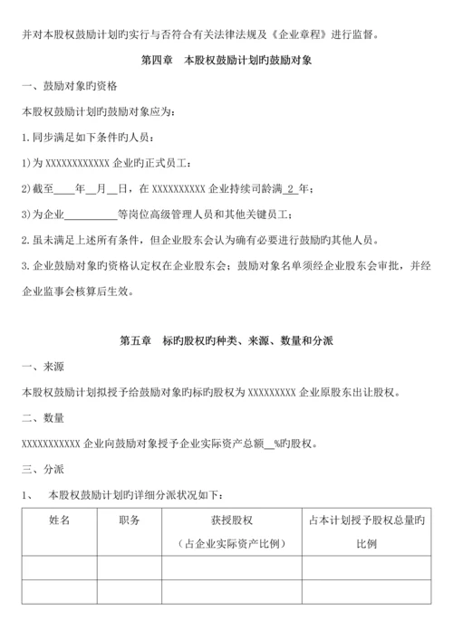 非上市公司股权激励方案.docx