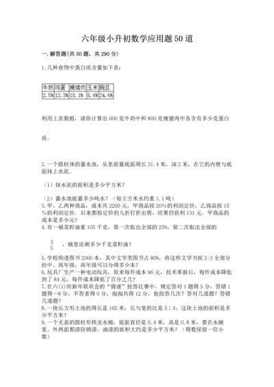 六年级小升初数学应用题50道【真题汇编】.docx