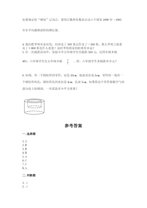 北师大版小学六年级下册数学期末检测试题含完整答案【全国通用】.docx