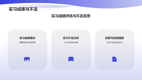 蓝色渐变实习总结PPT模板