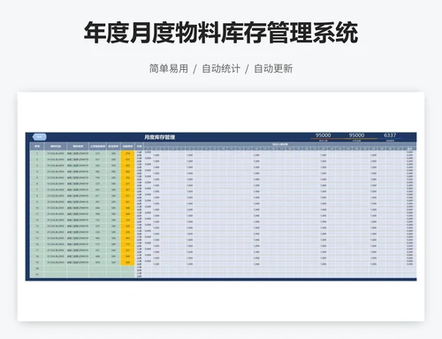 年度月度物料库存管理系统