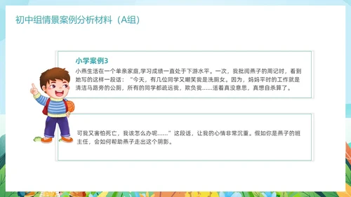 清新卡通班主任技能大赛案例材料比赛培训PPT班主任班主任培训