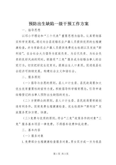 预防出生缺陷一级干预工作方案.docx