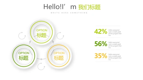 手绘绿色有机水果动态PPT模板