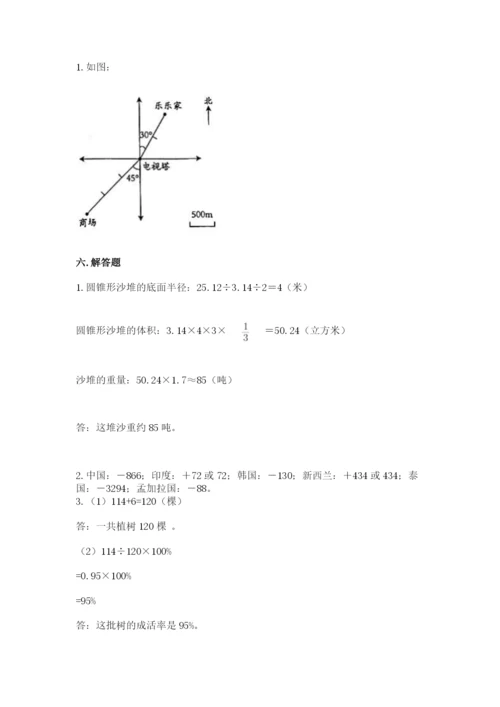 冀教版六年级下册期末真题卷带答案（突破训练）.docx