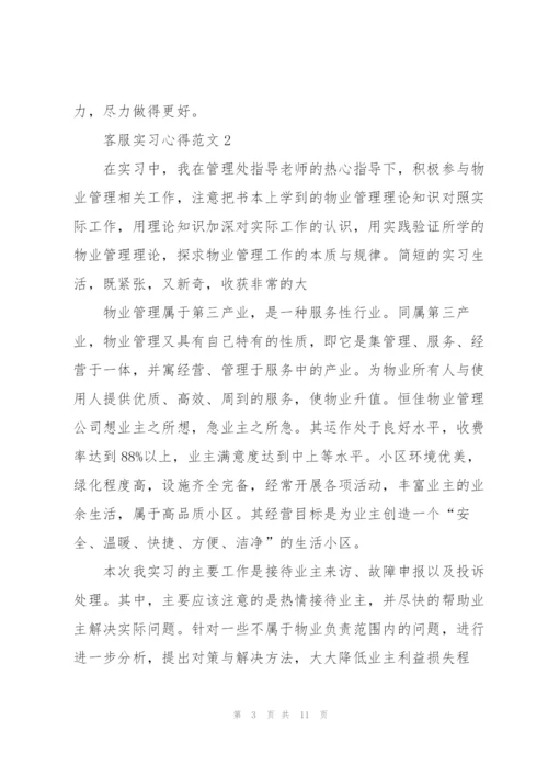 客服实习心得范文.docx