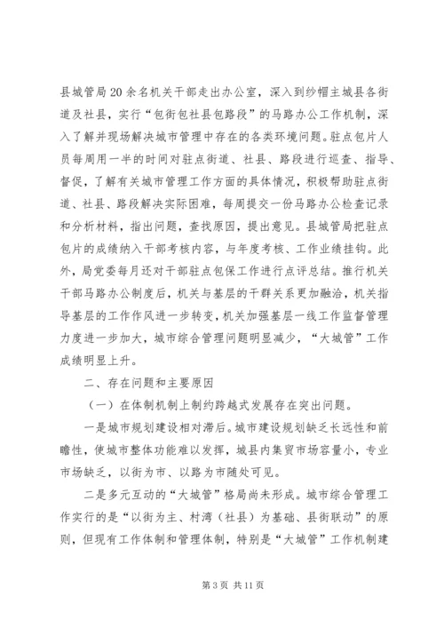 城管系统治庸问责工作汇报.docx