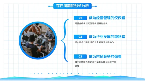 高级简约渐变几何数据图表经营分析工作汇报PPT模板