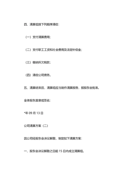 公司清算方案.docx