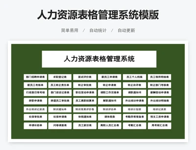 人力资源表格管理系统模版