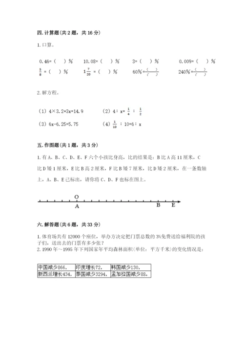 沪教版数学六年级下册期末检测试题精品（实用）.docx