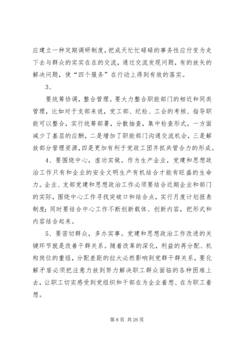 第一篇：党建和思想政治工作情况的调研报告党建和思想政治工作情况的调研报告.docx