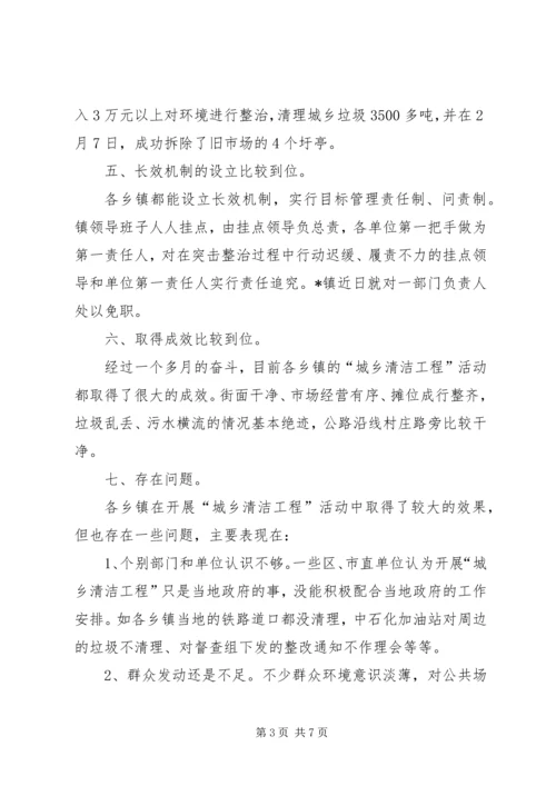 城乡清洁工程工作督查情况汇报.docx