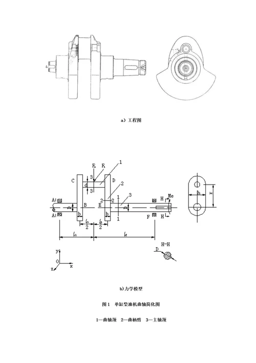 吉林大学材料力学课程设计7.2单缸柴油机曲轴设计7