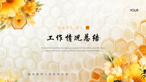 小蜜蜂年终总结蜂胶蜂蜜通用PPT模板