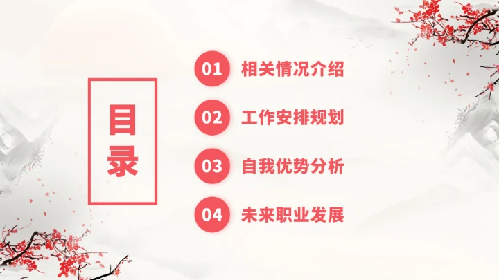 红色中国风大学生职业生涯规划PPT模板