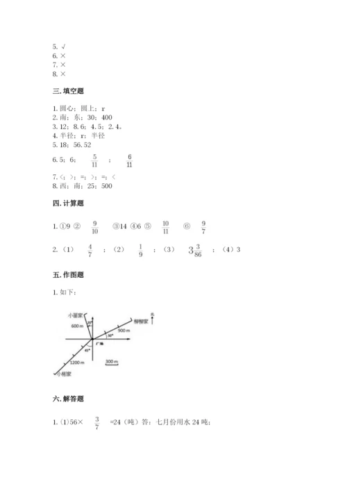 人教版六年级上册数学期末测试卷完美版.docx