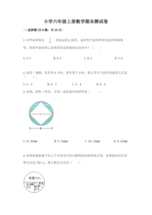 小学六年级上册数学期末测试卷精品（夺分金卷）.docx