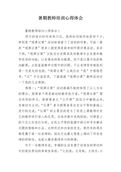 暑期教师培训心得体会.docx