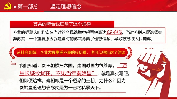 坚定理想信念忠诚履行职责书记党课PPT