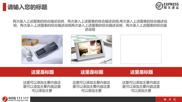 顺丰快递物流运输工作汇报通用PPT模板