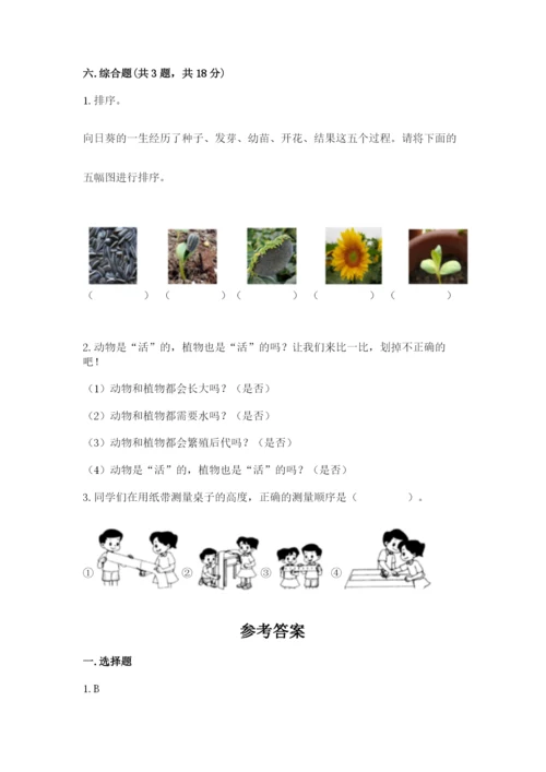 教科版一年级上册科学期末测试卷附完整答案（全国通用）.docx