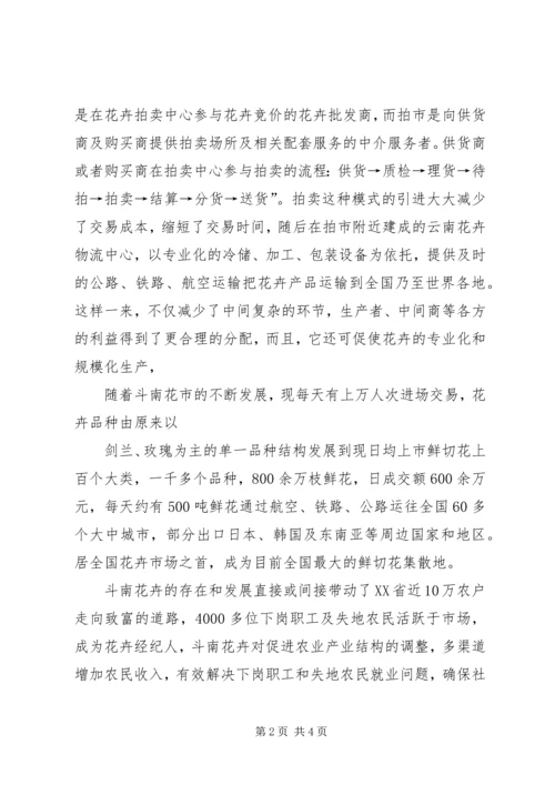 斗南花市场学习心得.docx