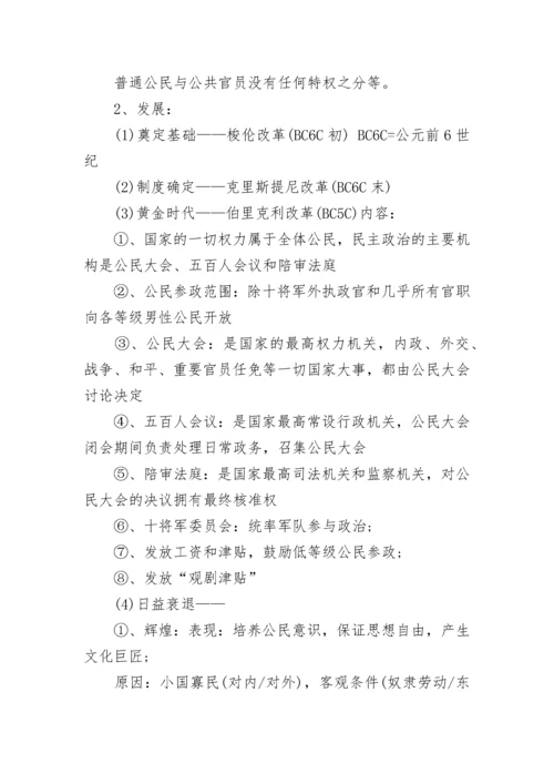 最全的高中历史必修一笔记.docx