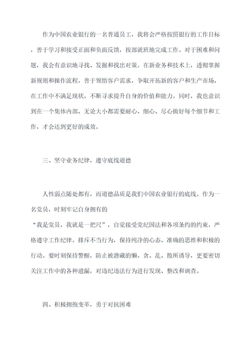 农行党员半年的工作计划
