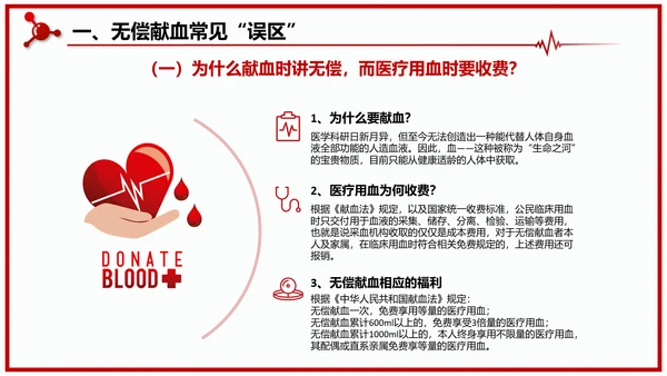 世界献血者日无偿鲜血红十字会通用PPT模板