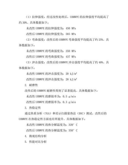 超高分子量聚乙烯的改性研究