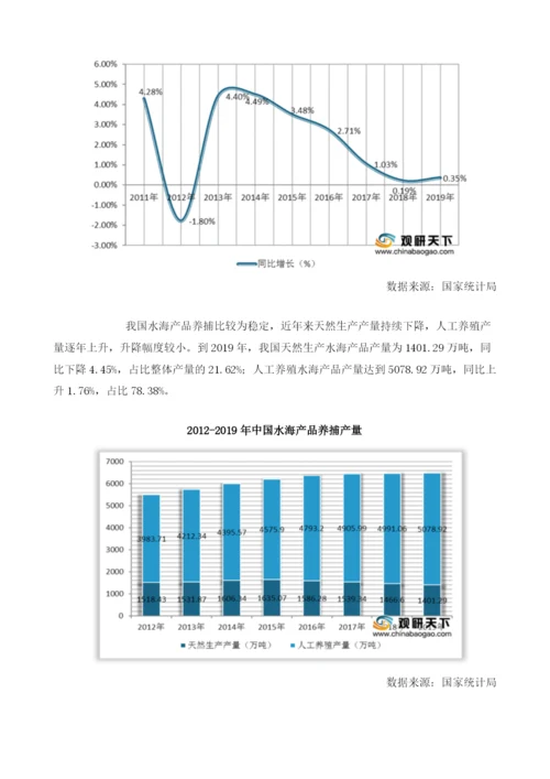 中国水海产品产量持续增长18月出口数量有所下降.docx